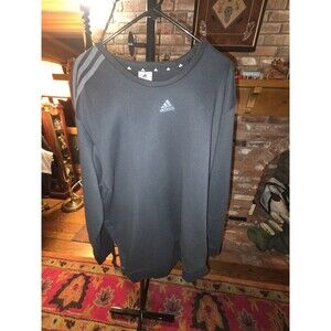 Adidas Men’s 2XL Black 3-Stripe Crewneck Sweatshirt Training Pullover XXL